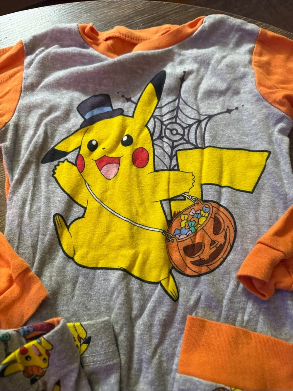 Pokemon Pikachu Gray & Orange Halloween Sleep Set